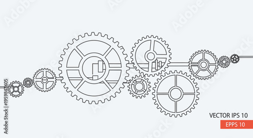 Mechanical Gears and Cogs System.
