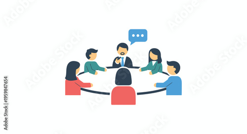 People sitting around a meeting table.