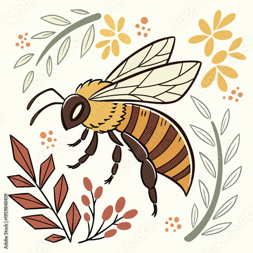 Beautiful Bee Watercolor Clipart, Bees Colored Design for Your Corporate and Business Graphic Resource or Creative Project, Ai Generative .vector icon