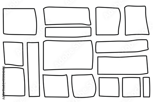 Photos A collection of 15 irregular rectangles