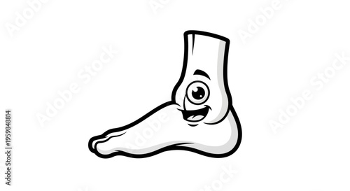 Happy Cartoon Human Foot Character Smiling