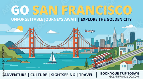 San Francisco Travel Promo with Golden Gate Bridge