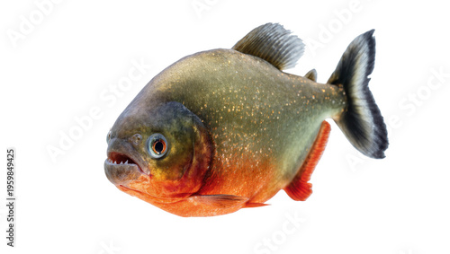 Tableau sur toile Red-bellied piranha fish with sharp teeth, a dangerous predatory Amazon river sp