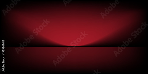 Abstract gradient podium background. Empty red 3D studio background. Clean scene for product presentation mockup template. eps 10