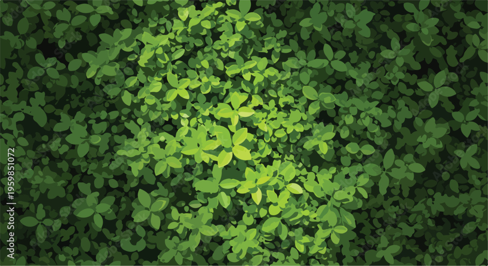 Fototapeta premium Lush Green Foliage Vector Background with Bright Leaves