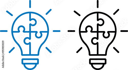 Illustration comparing creative and traditional light bulb concepts with gear interiors