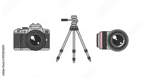 Camera equipment photography tools tripod.