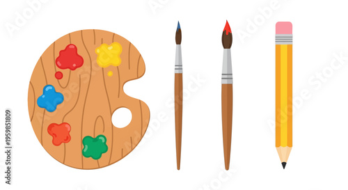 Colorful art supplies for creative projects.