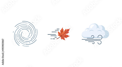 Weather forecast icons on white background.