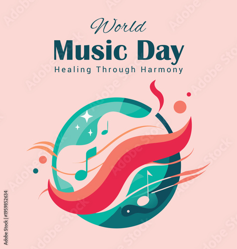 A colorful poster for world music day