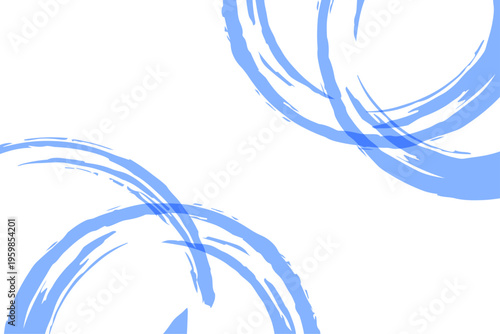 和風テイストの青い筆跡が広がる抽象背景イラスト