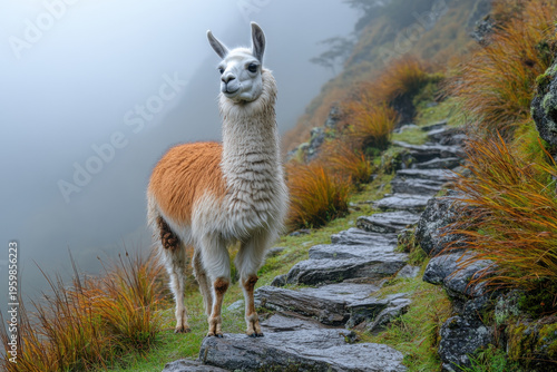 A group of llamas standing together.