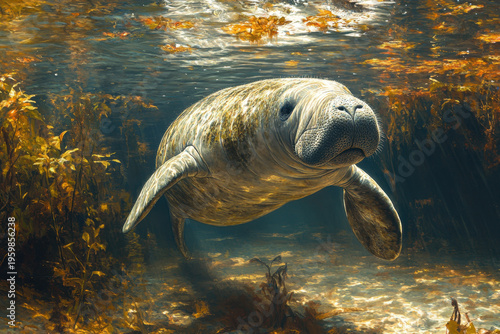 Seal with open mouth in water.