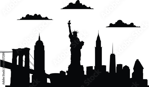 New York city skyline prepared in vector