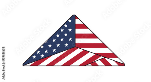 Folded American Flag Icon Used in Military Funeral Ceremony and Patriotic Tribute