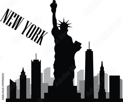 New York city skyline prepared in vector