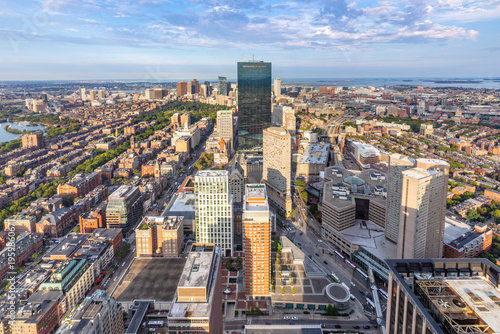 Wallpaper Mural aerial view to skyline of Boston Torontodigital.ca