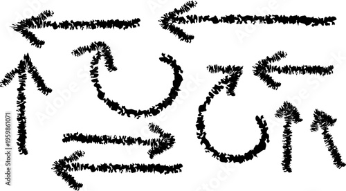 Hand drawn arrows and symbols in a creative composition