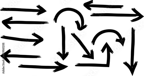 Hand drawn arrows in a chaotic pattern a messy yet intriguing design