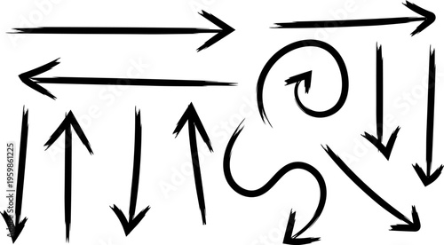 Hand drawn arrows in a chaotic pattern a unique illustration