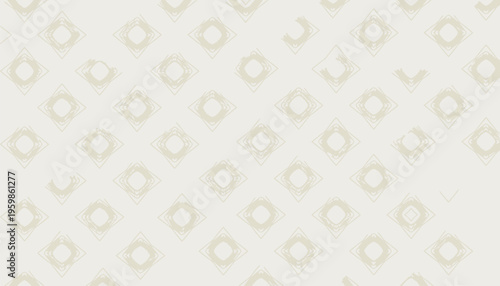 Beige subtle diamond pattern with hand drawn square elements creating soft texture for elegant stationary paper and refined luxury branding background art