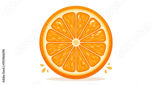Vibrant Orange Slice Illustration with Juicy Segments.