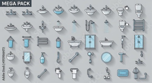 Mega Pack of Bathroom Fixtures - Sinks, Showers, Tubs, and Accessories.