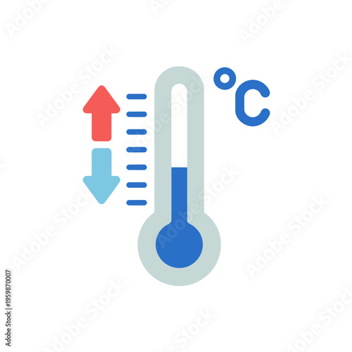 Thermometer icon with up and down arrows and temperature degree symbol