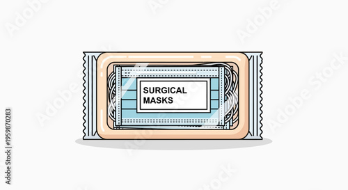 Pack of surgical face masks.