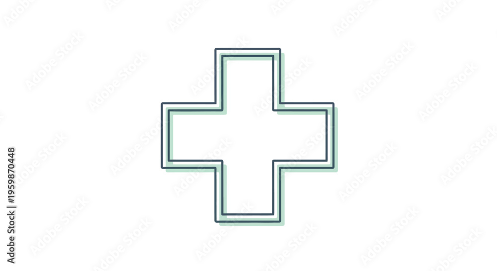 Fototapeta premium Green Cross Medical Symbol Icon.