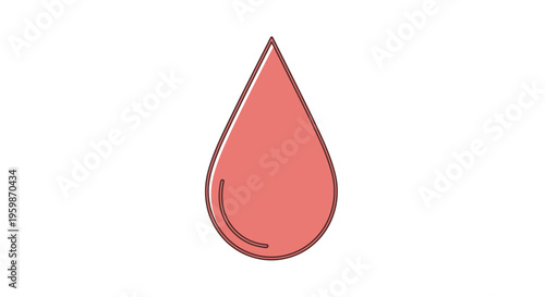 Single red blood drop illustration.