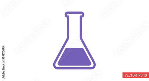 Laboratory glassware Erlenmeyer flask icon.