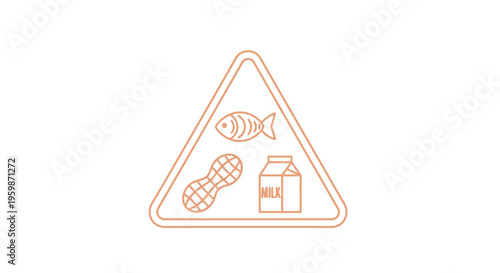 Warning signs of food allergies triangle.