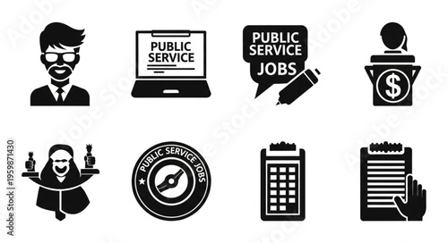 Public Service Icons - Government, Jobs, and Civic Duty Symbols.