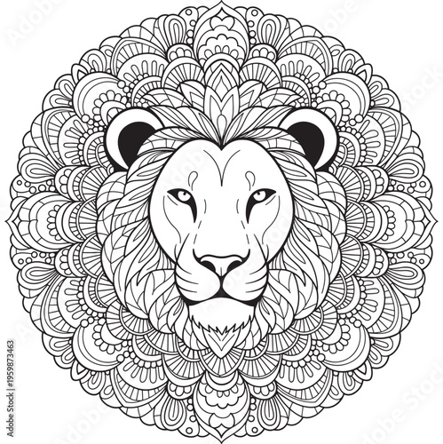 Cute Animal Mandala Coloring Pages for Adults – Relaxing & Intricate Black and White Designs