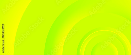 Abstract Vibrant Lime Green and Yellow Gradient Background with 3D Layered Concentric Circles and Soft Shadows, Modern Bright Geometric Backdrop for Summer Banners and Web Design
