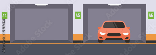 Underground parking for parking vehicles. Vector stock