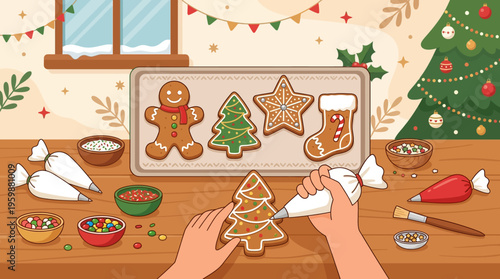 Decorating Gingerbread Cookies for Christmas