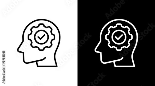 Critical Thinking White Icon Set Design