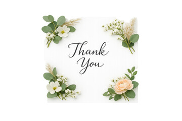 Thank you card with elegant floral eucalyptus border
