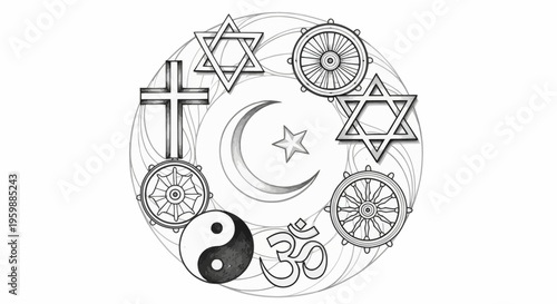 Religious Symbols Circle Unity Faith Spirituality Diversity.