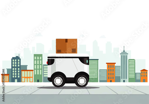 Autonomous Delivery Robot with Box.