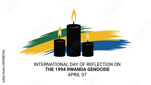 International day of reflection on the 1994 Rwanda genocide candle illustration memorial tribute awareness design honoring victims remembrance