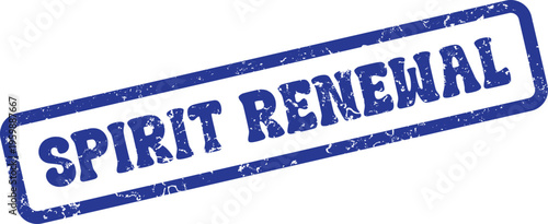 A textured blue mark formally announces the profound concept of spirit renewal and divine rejuvenation