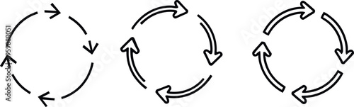Canvas Print Three interconnected circular arrows