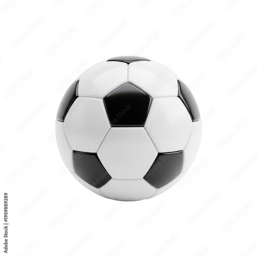 Fototapeta premium Classic black and white soccer ball with pentagonal and hexagonal patterns