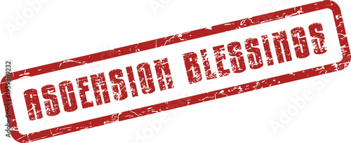 A textured red rubber stamp impression delivers the meaningful message of Ascension Blessings