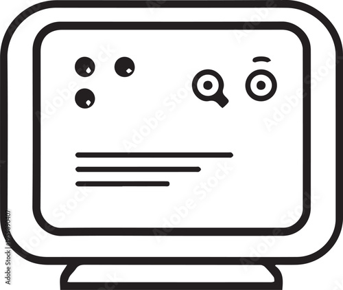 A playful and creative illustration of a retro computer screen. 