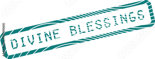 A vibrant Divine Blessings rubber stamp symbol representing spiritual prosperity and divine favor