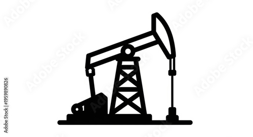 Silhouette of an Oil Pump Jack - Extracting Crude Oil from the Earth.